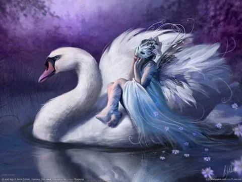 una chica con antifaz y un cisne bello. | Más pinturas | Pinterest