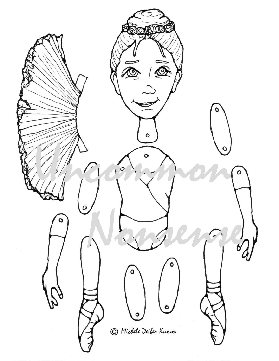 Chica Ballet 1. Dibujo para colorear danza ballet articulado - Etsy México