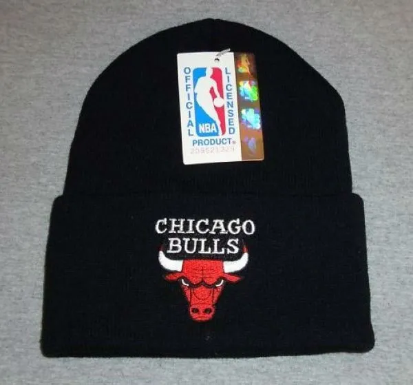 Chicago bulls de invierno negro de cráneo sombrero - chicago bulls ...