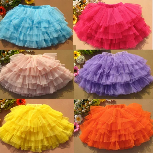 Children's clothing female child tulle Skirt short skirt layered skirt  dancing skirt performance wear all-match - AliExpress