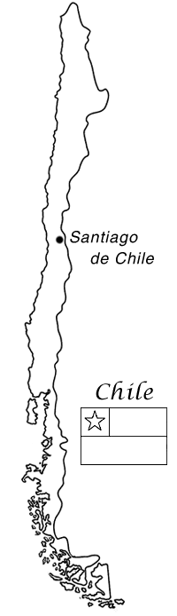 Mapa de CHILE para colorear