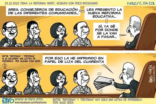 Chistes Educación. Fracaso escolar. Reforma. Logse. LOE.