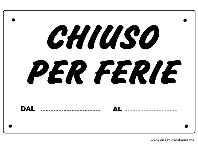 Chiuso per ferie | Disegni da colorare