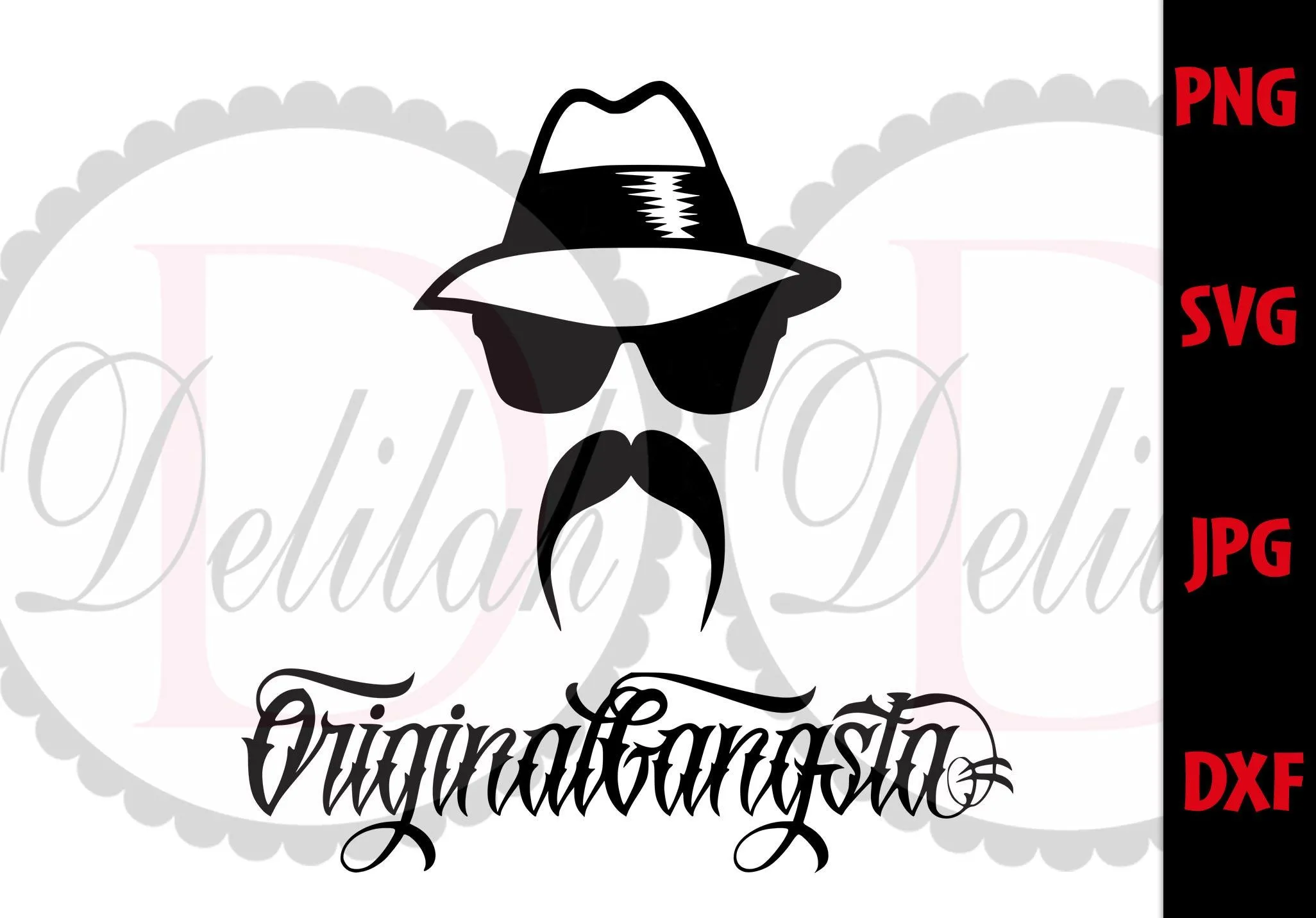 Cholo con Bigote Svg Chicano Fedora Hat Svg Original - Etsy México