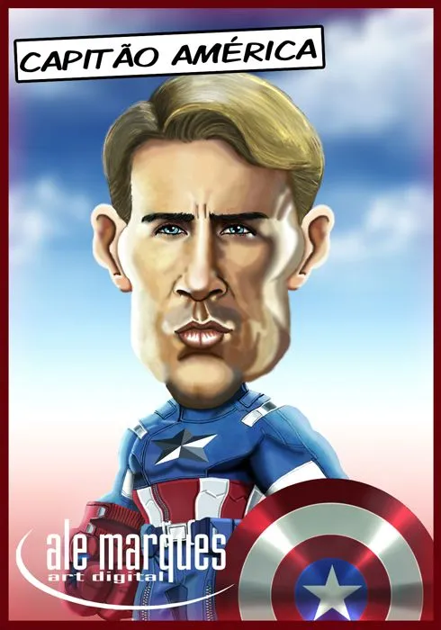 Chris Evans, Captain America - Caricature by ~alemarques21 on ...