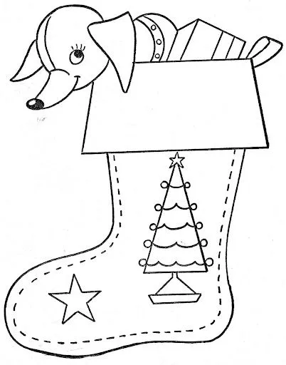 Christmas boot - free printables pages | Coloring Pages