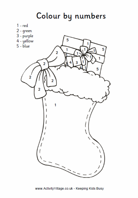 Christmas Stocking Colour By Number 2