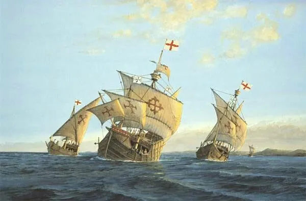 Christopher Columbus voyaged the seas with three ships: La Pinta ...