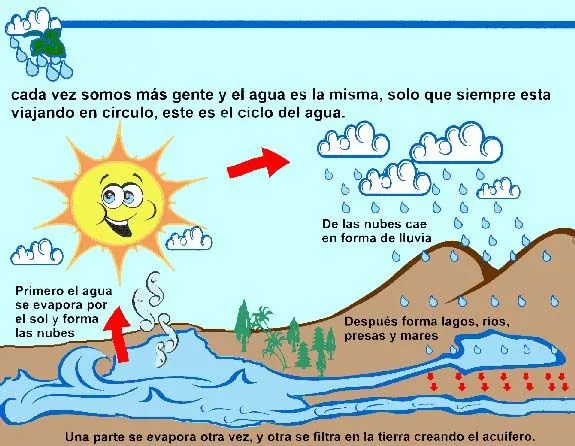 Ciclo de la lluvia para niños - Imagui