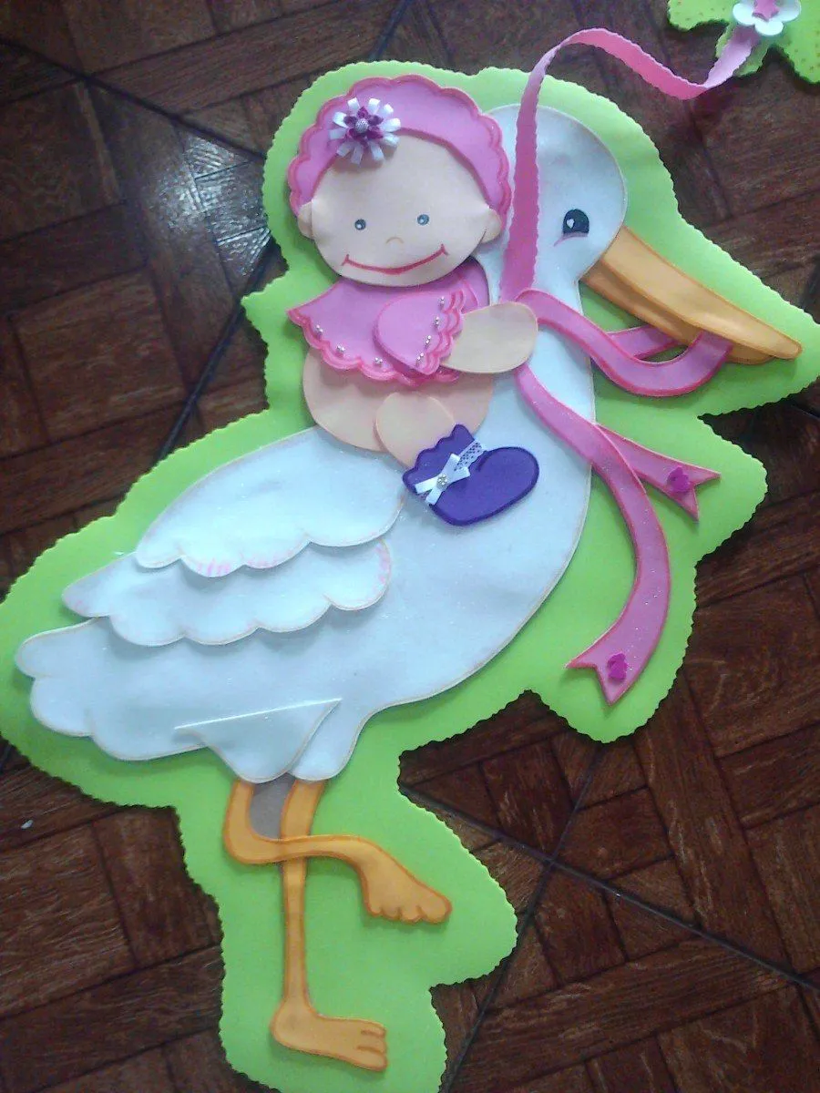 Cigueña Figura Para Baby Shower Nacimiento Baby Niña Niño - BsF ...