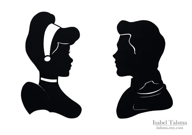 Cinderella and Prince Charming Handcut Disney Silhouettes. $40.00 ...