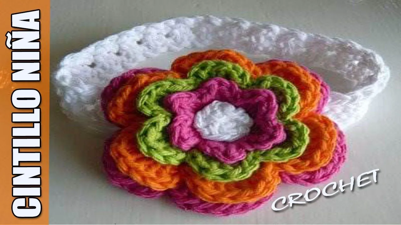 Cintillo Niña en crochet o ganchillo ideas - YouTube