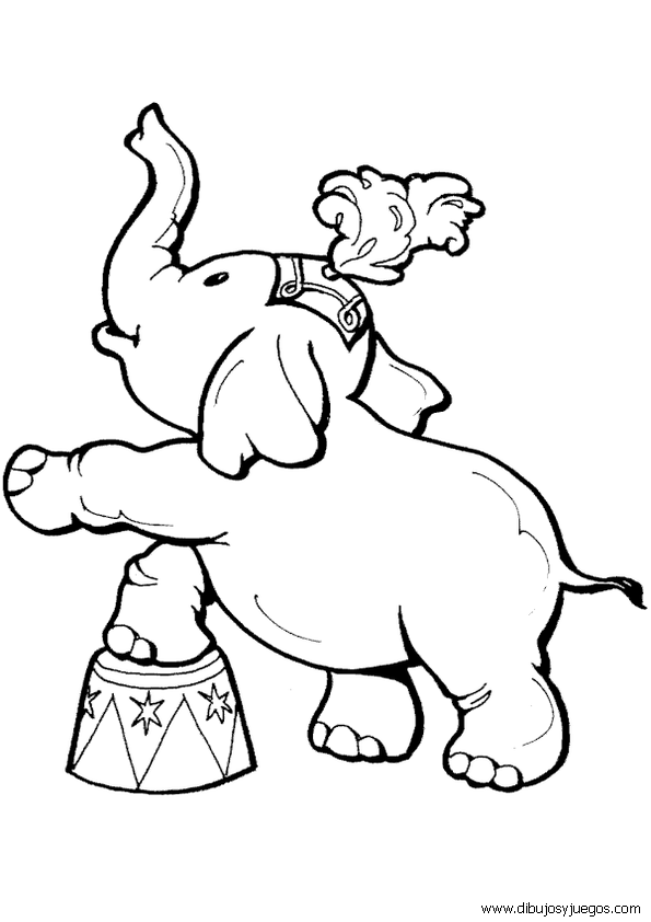 circo-animales-elefante-005 | Dibujos y juegos, para pintar y colorear