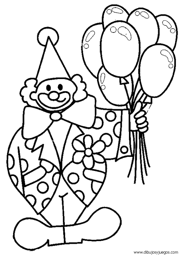 circo-payaso-globos-002 | Dibujos y juegos, para pintar y colorear