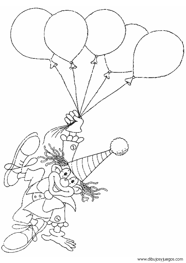 circo-payaso-globos-010 | Dibujos y juegos, para pintar y colorear