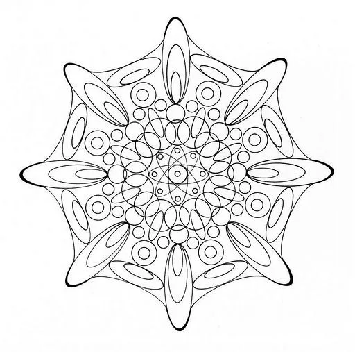 Mandalas Para Pintar: mandala con circulos ovalados