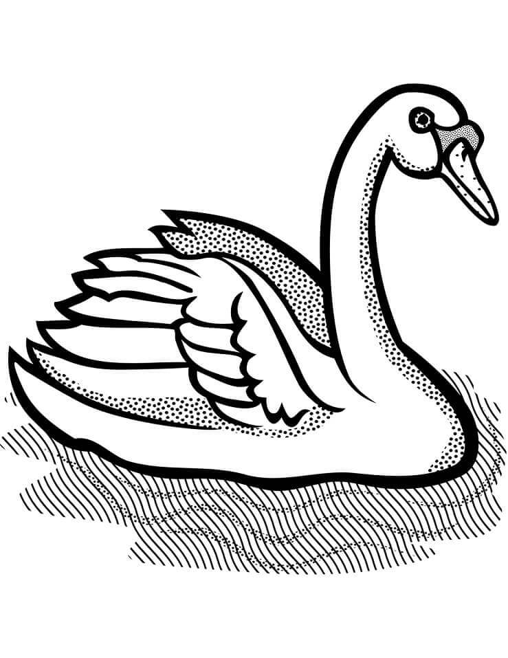 Cisne Mudo para colorear, imprimir e dibujar – Dibujos-Colorear.Com