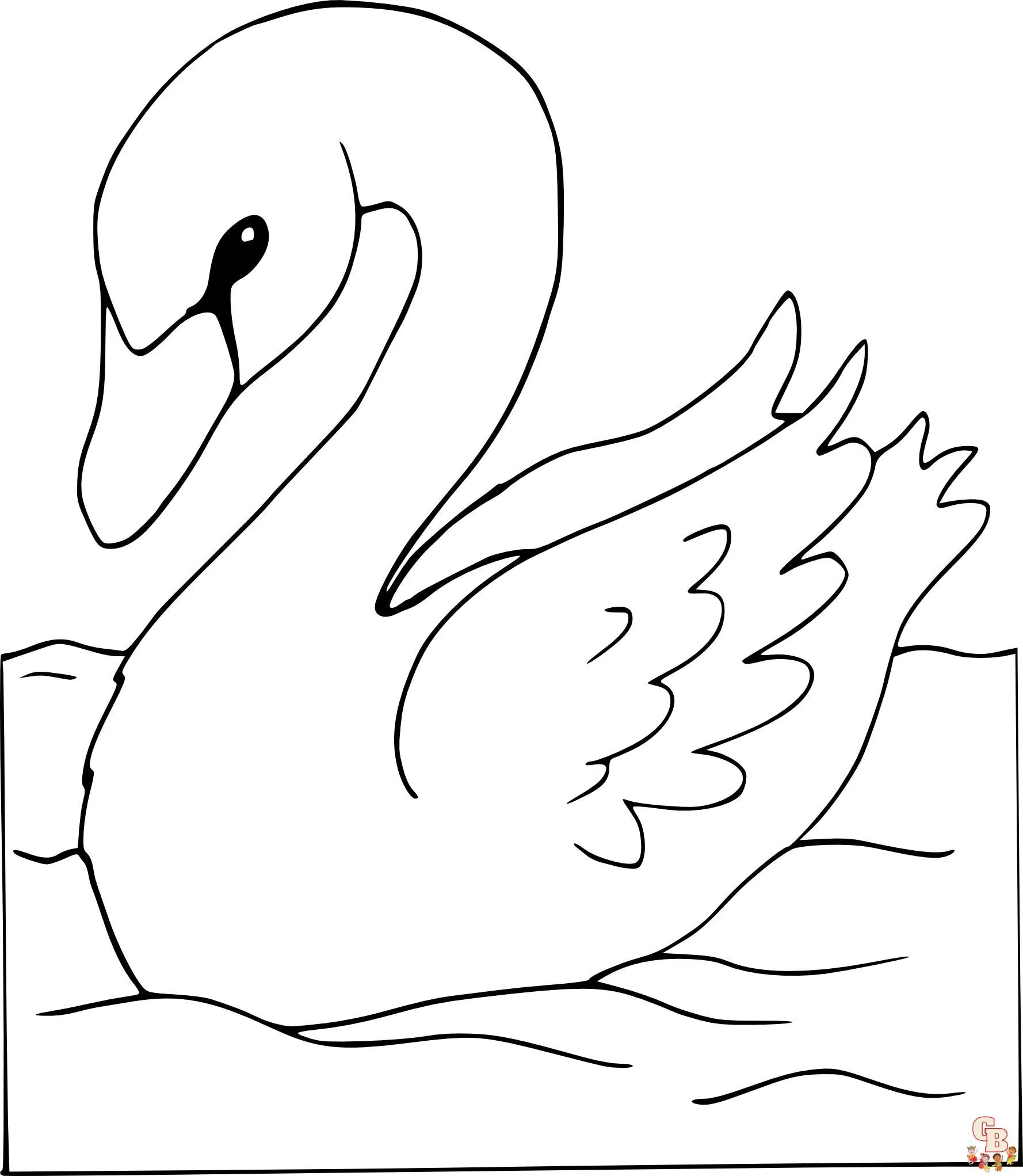 Cisnes para colorear - Hojas imprimibles gratis para niños | GBcoloring