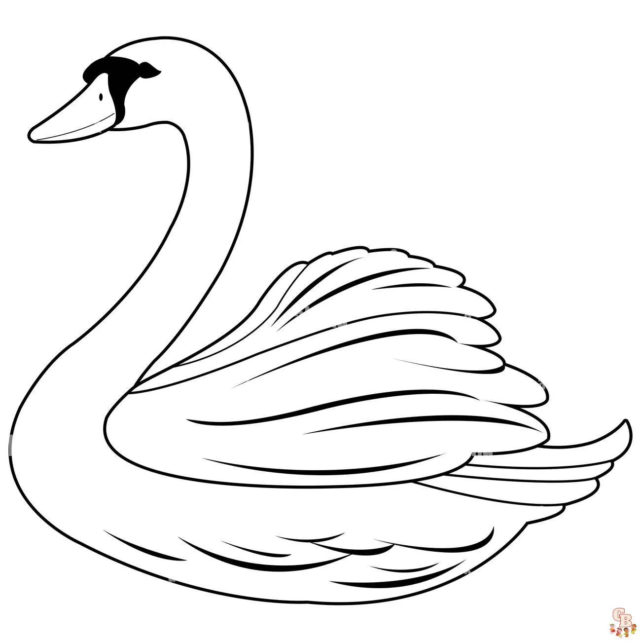 Cisnes para colorear - Hojas imprimibles gratis para niños | GBcoloring