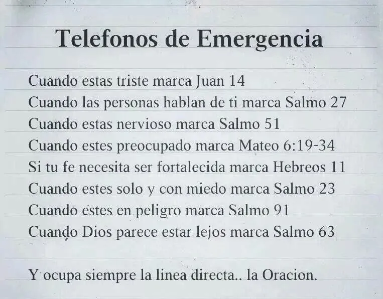 Citas Bíblicas de emergencia | Caminando con Jesús de la mano