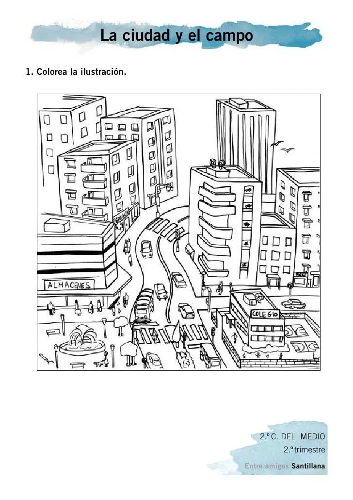 Ciudad y campo Colouring Pages