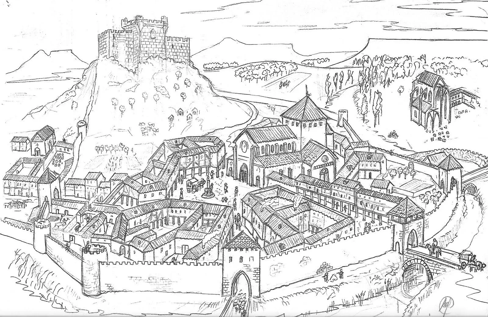 Ciudad medieval | Edad media, Ciudad medieval, Arte edad media