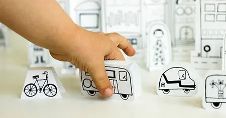 Ciudad de papel para hacer con los niños. Manualidad infantil ...