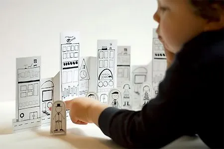 Ciudad de papel para hacer con los niños. Manualidad infantil ...