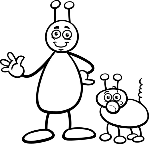 cizinec s pes karikatura zbarvení stránky — Vector stock ...