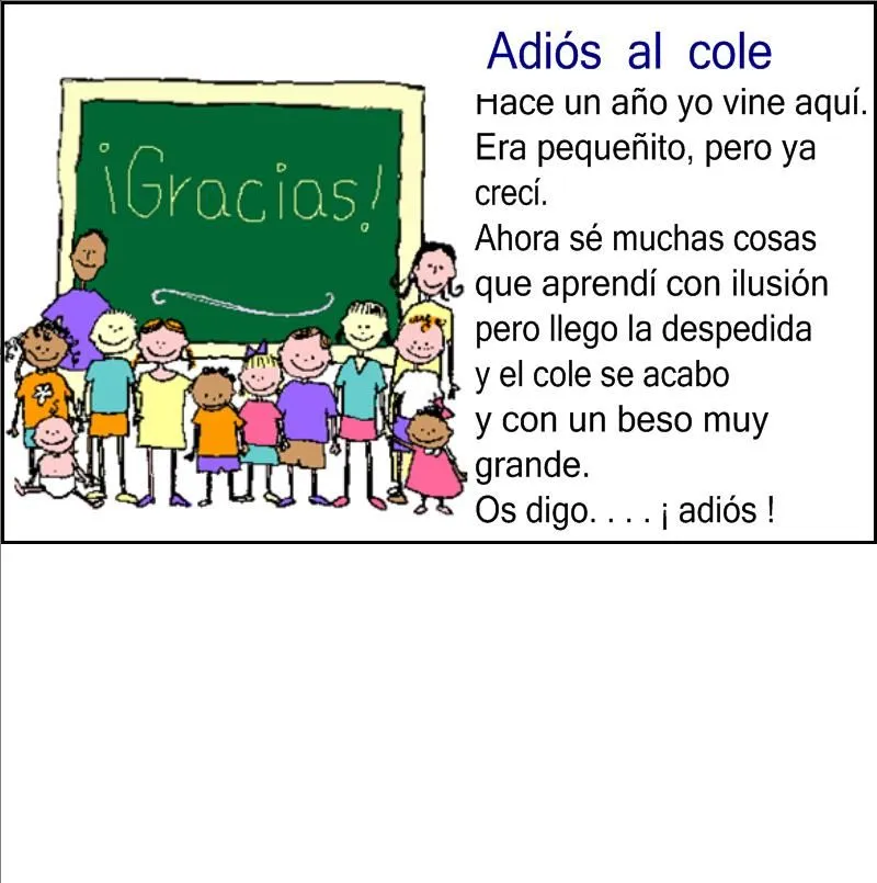 CLASE DE ALICIA 4 AÑOS: POESÍA DE DESPEDIDA