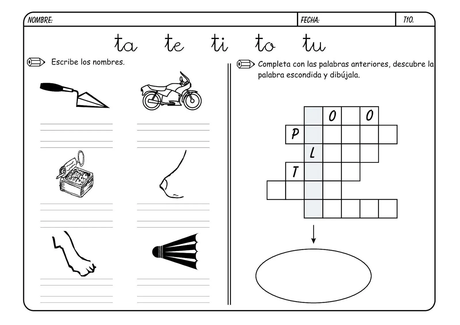 La clase de 4 años B: Refuerzo de la letra T