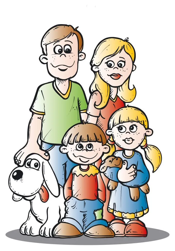 Dibujos de la familia a color - Imagui