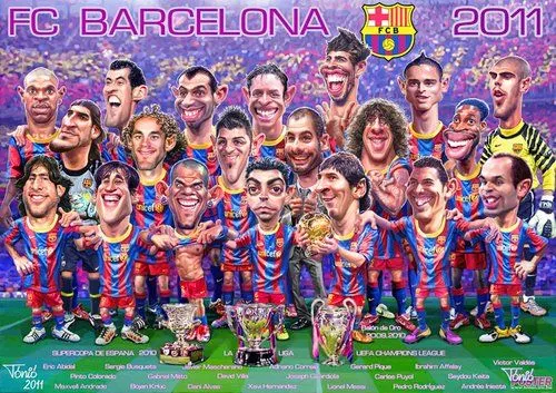 clasEF: Caricatura Equipos Real Madrid 2011/F.C.Barcelona 2011