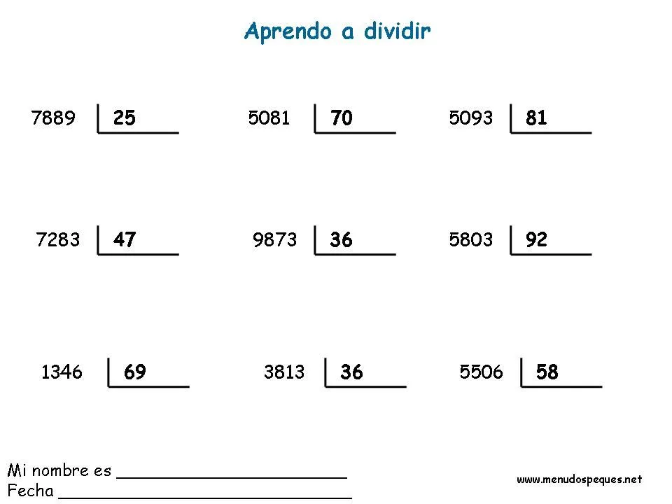 CLASES PARA ESTUDIANTES : PASOS PARA APRENDER A DIVIDIR