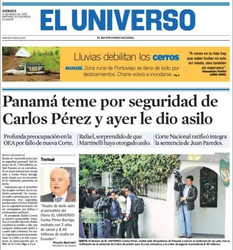 Clases de Periodismo | El Universo: 'Seguiremos ejerciendo el ...