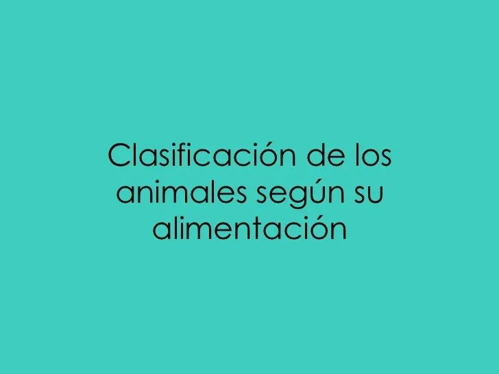 Clasificación de los animales según su alimentación