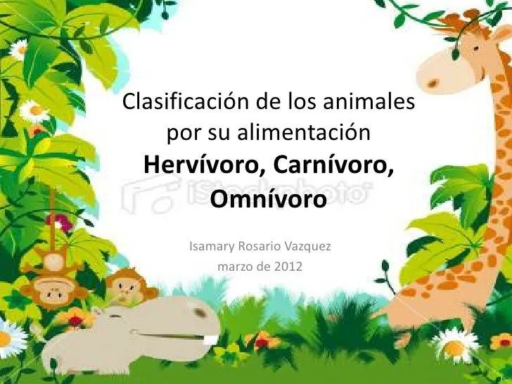 Clasificación de los animales por su alimentación new