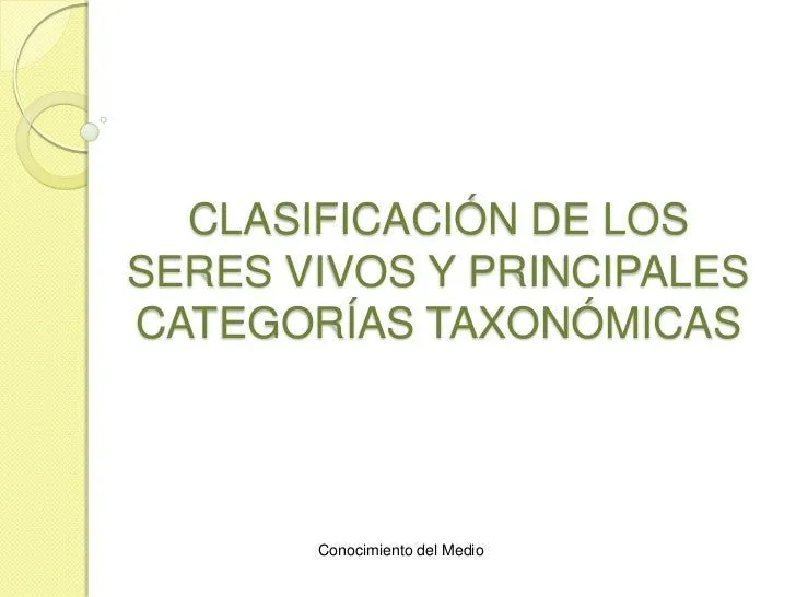 Clasificación de los seres vivos y principales categorías. natalia ri…