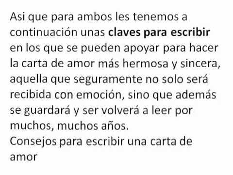 Claves para escribir una carta de amor 1 parte - YouTube