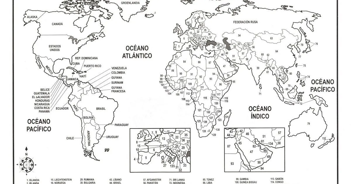 clic para ampliar) | Planisferio con nombres, Mapamundi para imprimir, Mapa  de mexico