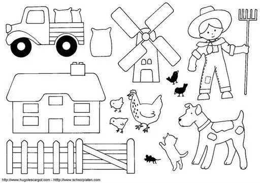 CLIP ART DE LA GRANJA PARA COLOREAR