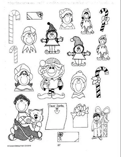 CLIP ART DE NAVIDAD EN BLANCO Y NEGRO