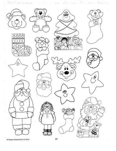 CLIP ART DE NAVIDAD EN BLANCO Y NEGRO