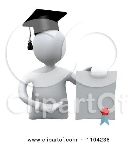 Clipart 3d White Graduate Presenting A Diploma - Royalty Free CGI ...