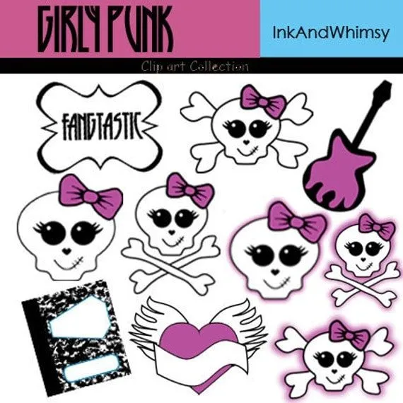 Clipart Girly Punk Monster High Inspired by InkAndWhimsy2