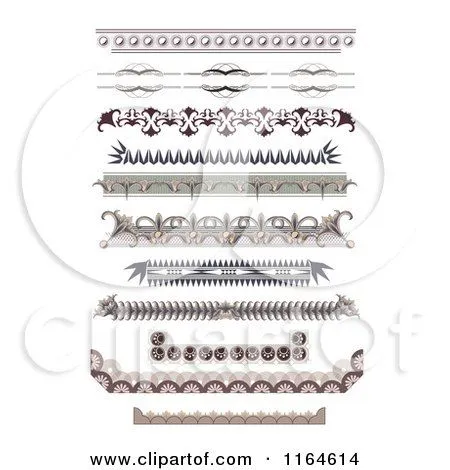 Clipart of Ornate Vintage Certificate Border Designs - Royalty ...