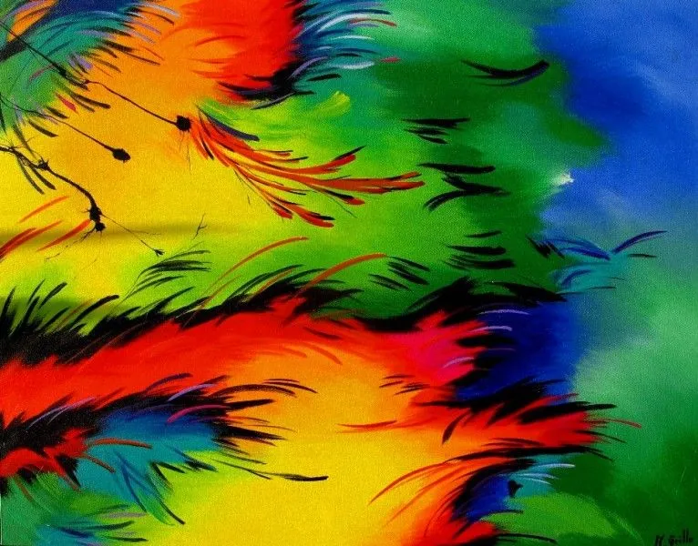 Abstractos colores vivos pintura acrilico | Arte Pinturas al Óleo