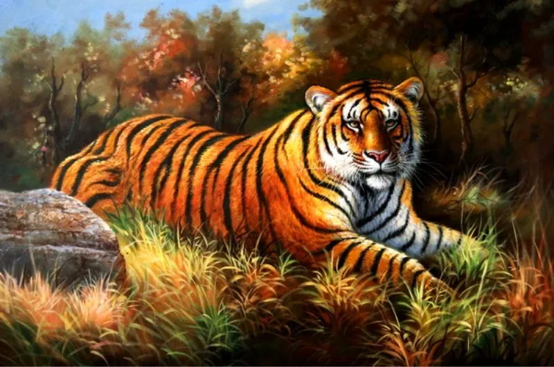 El Club del Arte Latino: REALISMO: PINTURA DEL TIGRE ASIATICO