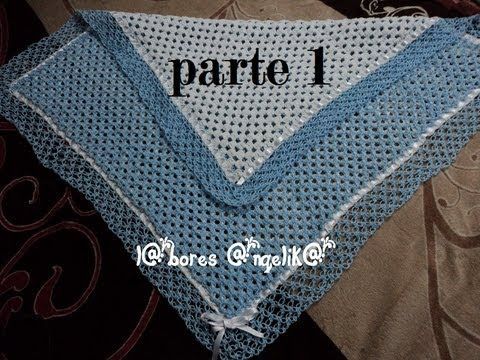 COBIJITA PARA BEBE A GANCHILLO DOBLE CAPA PARTE 1 (BASE) | cobijas ...