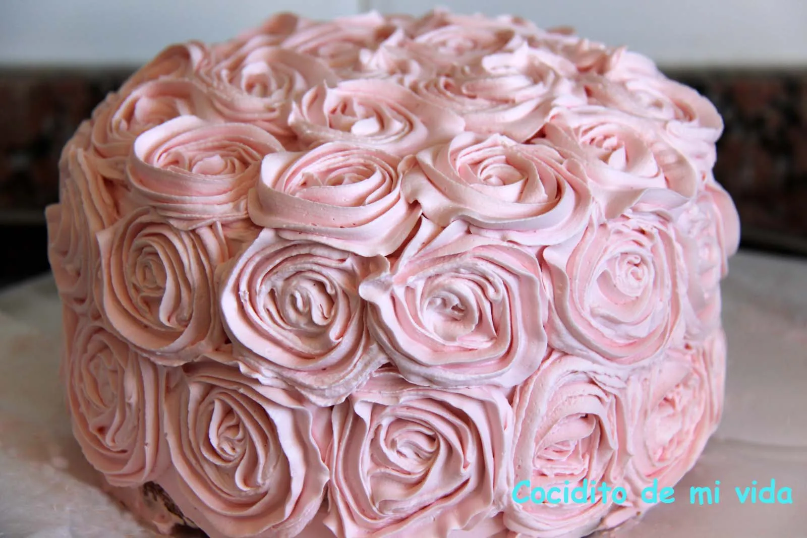 Cocidito de mi vida: Tarta rosa de rosas rosas